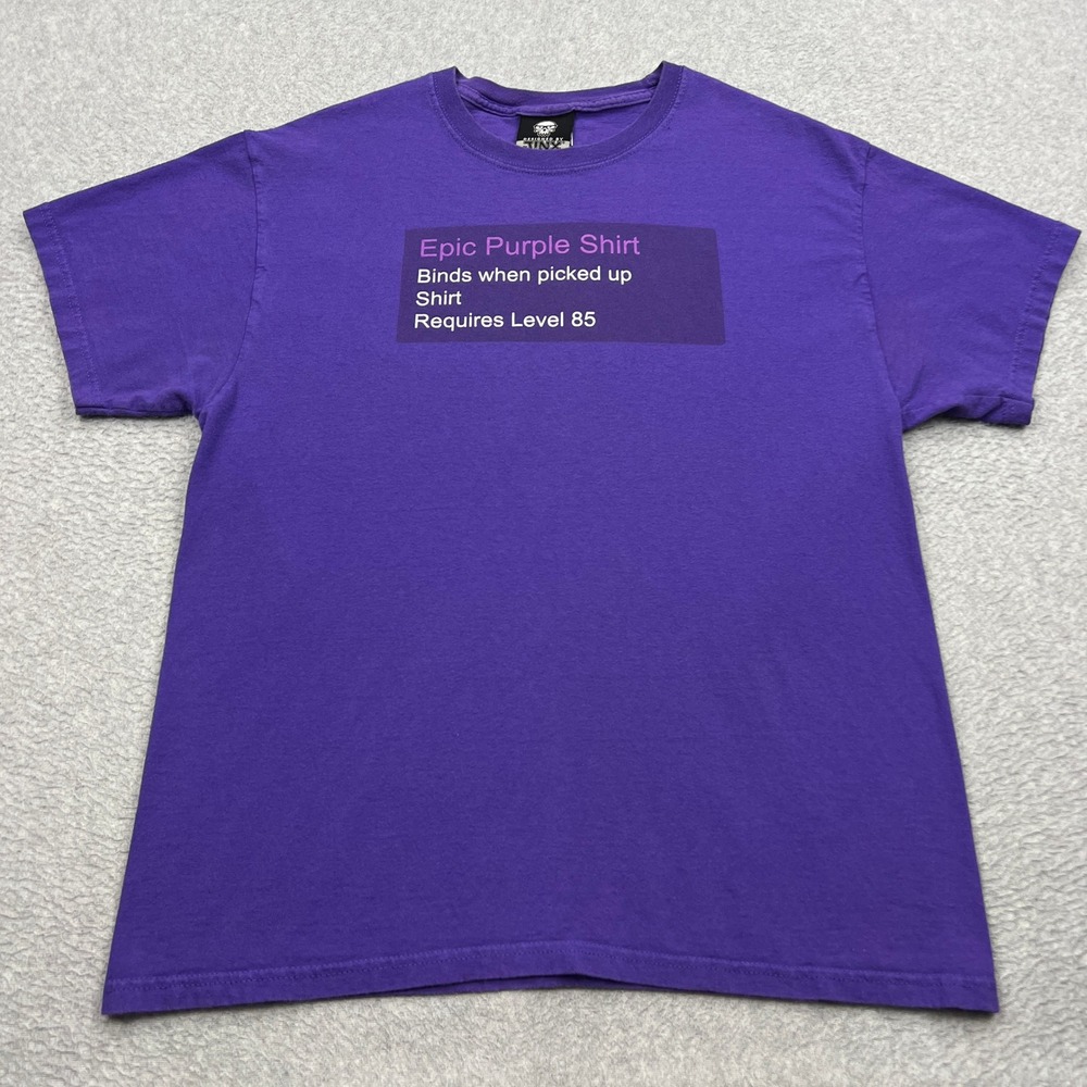 JINX World of Warcraft Shirt Adult Large Purple Epic Purple Shirt Graphic Tee